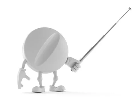Tablet character with pointer stick Illustrazione stock