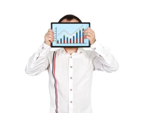 Tablet with chart Stock Photos