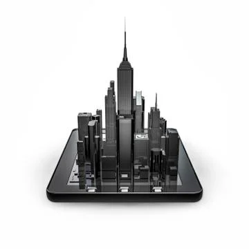 Tablet city Illustrazione stock