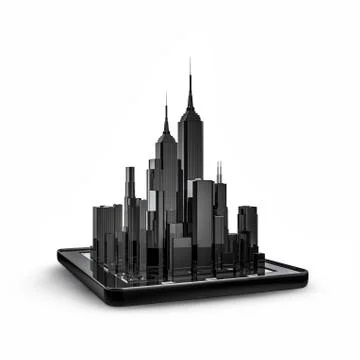 Tablet city Illustrazione stock