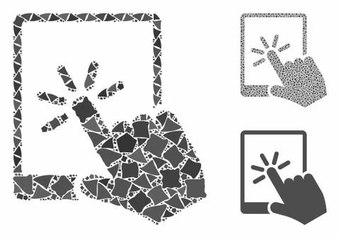 Tablet click Mosaic Icon of Irregular Elements 库存插图