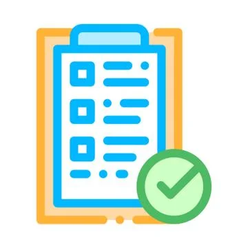 Tablet Clip With Approved Check List Vector Icon Illustrazione stock