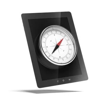 Tablet with compass 库存插图