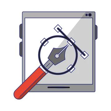 Tablet with compass Stock Illustration