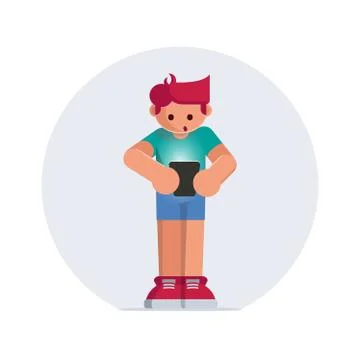 Tablet computer and little child Stock Illustration