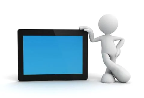 Tablet computer and man concept illustration イラスト素材