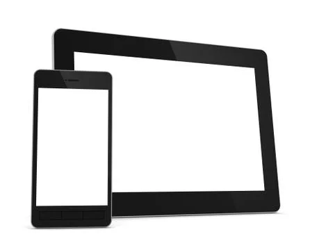Tablet computer and mobile phone concept  3d illustration Stock Illustration