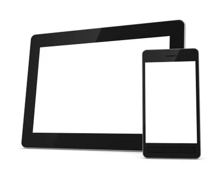 Tablet computer and mobile phone concept   3d illustration Ilustración de archivo
