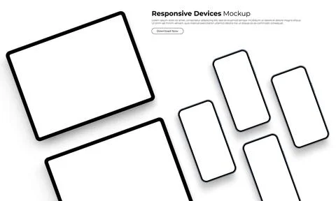 Tablet Computer and Smartphone Mockup With Space for Text Stock Illustration