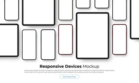 Tablet Computer and Smartphone Screens Stock Illustration