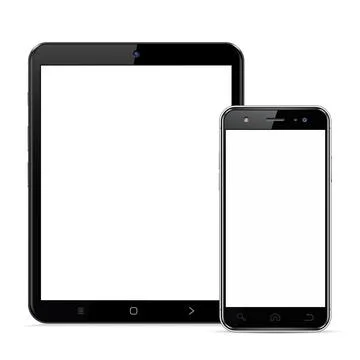 Tablet computer and smartphone template for adaptive design presentation Stock Illustration