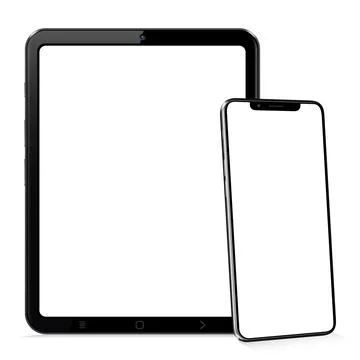 Tablet computer and smartphone template for adaptive design presentation Stock Illustration