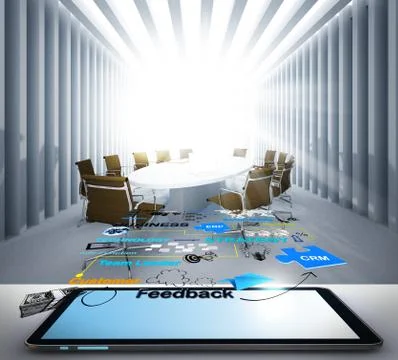 Tablet computer and social network icon concept Stock Illustration