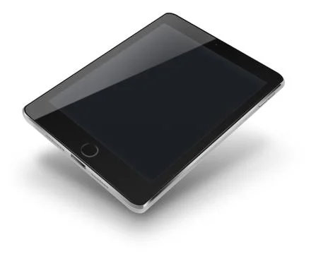 Tablet computer with black screen. Stock Illustration