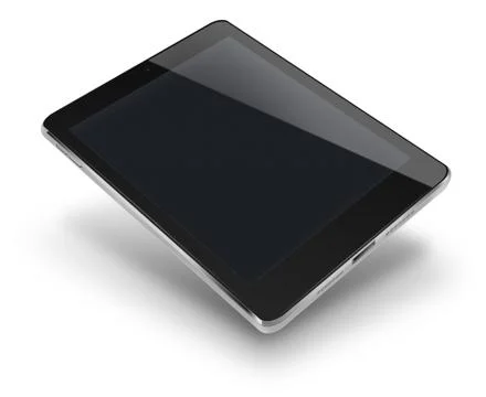 Tablet computer with black screen. Stock Illustration