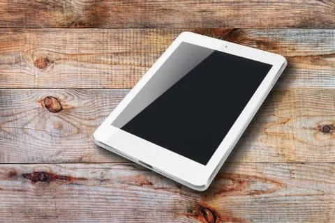 Tablet computer with black screen. Stock Photos