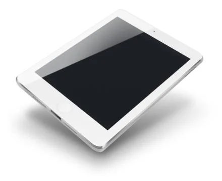 Tablet computer with bla?k screen. Illustrazione stock