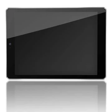 Tablet computer with bla?k screen. Tablet computer with black screen and r... Foto stock