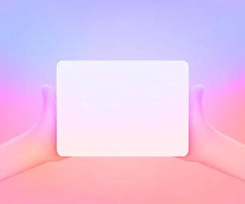 Tablet computer with blank screen in hands. 3d vector illustration Stock Illustration