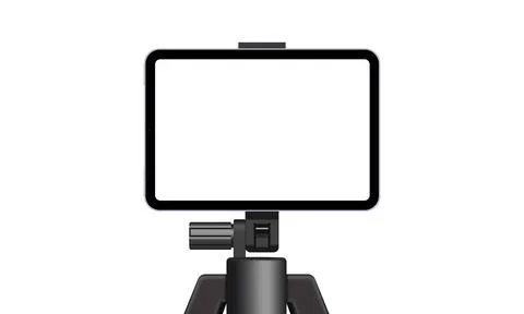 Tablet Computer With Blank Screen On Holder Mockup, Front View Stock Illustration