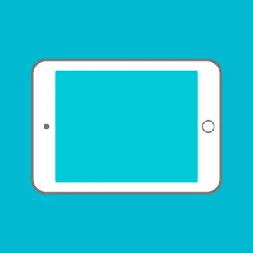 Tablet computer with blank screen. Using digital tablet pc similar to ipad, flat Stock Illustration
