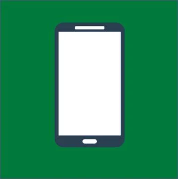 Tablet computer with blank white screen isolated on green background. Vector 스톡 일러스트