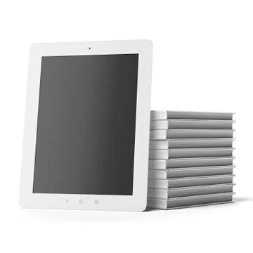 Tablet Computer with  Books 스톡 일러스트