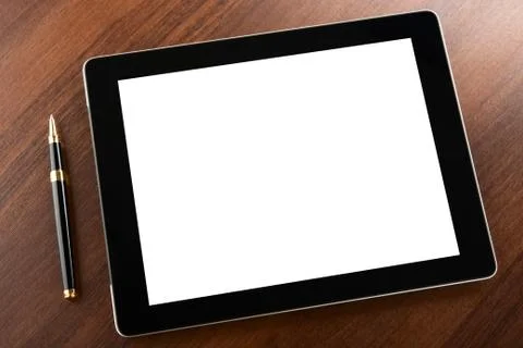 Tablet computer on a businessman workplace Foto stock