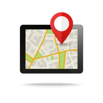 Tablet computer with City Map Stock Illustration