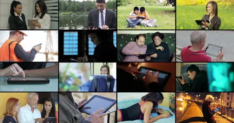 Tablet computer composite in 4k resolution: tab, ipad, web, browsing, using Stock Footage 40300794