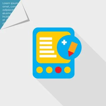 Tablet computer with edit icon Stock Illustration