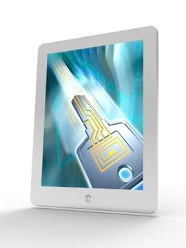 Tablet computer; electronic data security Stock Illustration