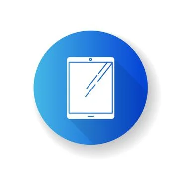 Tablet computer flat design long shadow glyph icon. Touch screen PC. Electronic Stock Illustration