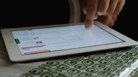 With tablet computer Stock Footage 62970538