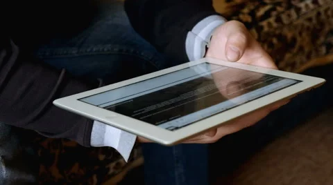 With tablet computer Stock Footage 62970639