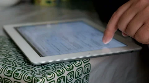 With tablet computer Stock Footage 62982769