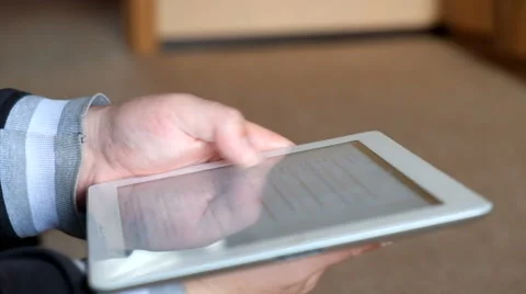 With tablet computer Stock Footage 62982899