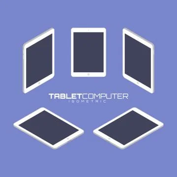 Tablet computer from four sides icon set vector graphic illustration. Stockillustratie