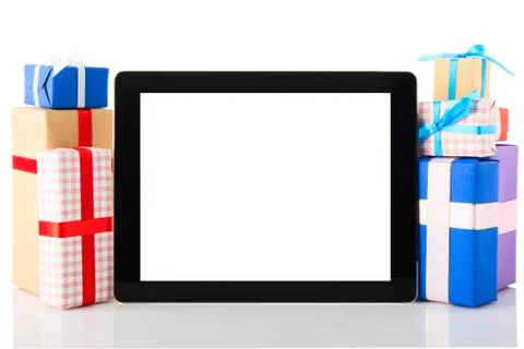 Tablet computer gift boxes 스톡 사진