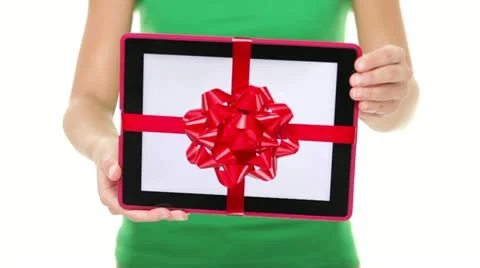 Tablet computer gift Stock Footage 12582870