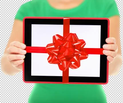 Tablet computer gift Stock Photos