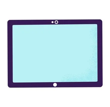 Tablet computer graphic blank screen purple case. Flat design digital device Stock Illustration