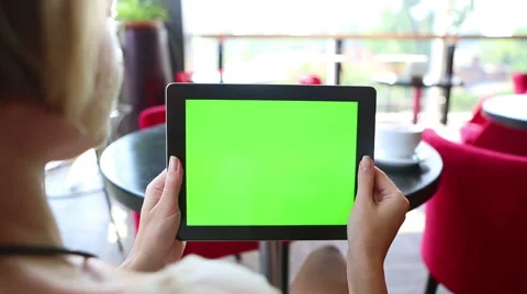 Tablet computer green Video stock 45863173