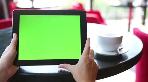 Tablet computer green screen Vídeo Stock 45870273