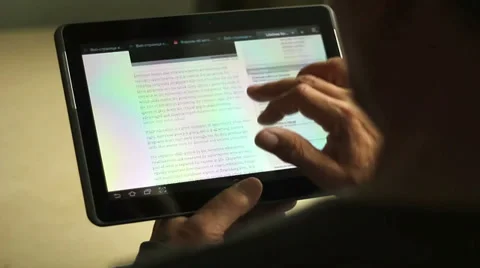 Tablet computer in the hands of an adult male Stock Footage 29678053
