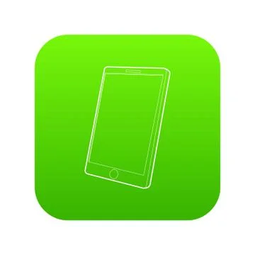 Tablet computer icon green vector Stockillustratie