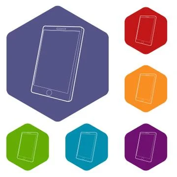 Tablet computer icons vector hexahedron Stock Illustration