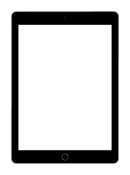 Tablet computer illustration isolated on white with clipping path Stock Illustration