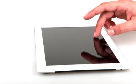 Tablet computer isolated on black background Stock Photos