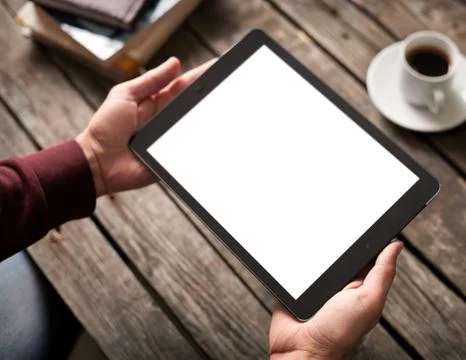 Tablet computer with isolated screen Stock Photos